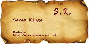 Seres Kinga névjegykártya